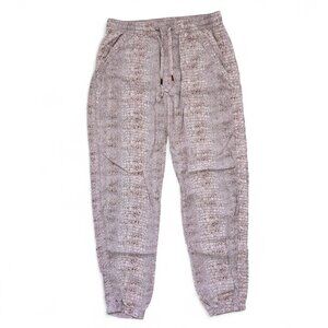Anthropologie Croc Print Joggers Women's Pink Drawstring Lyocell Loungewear XS
